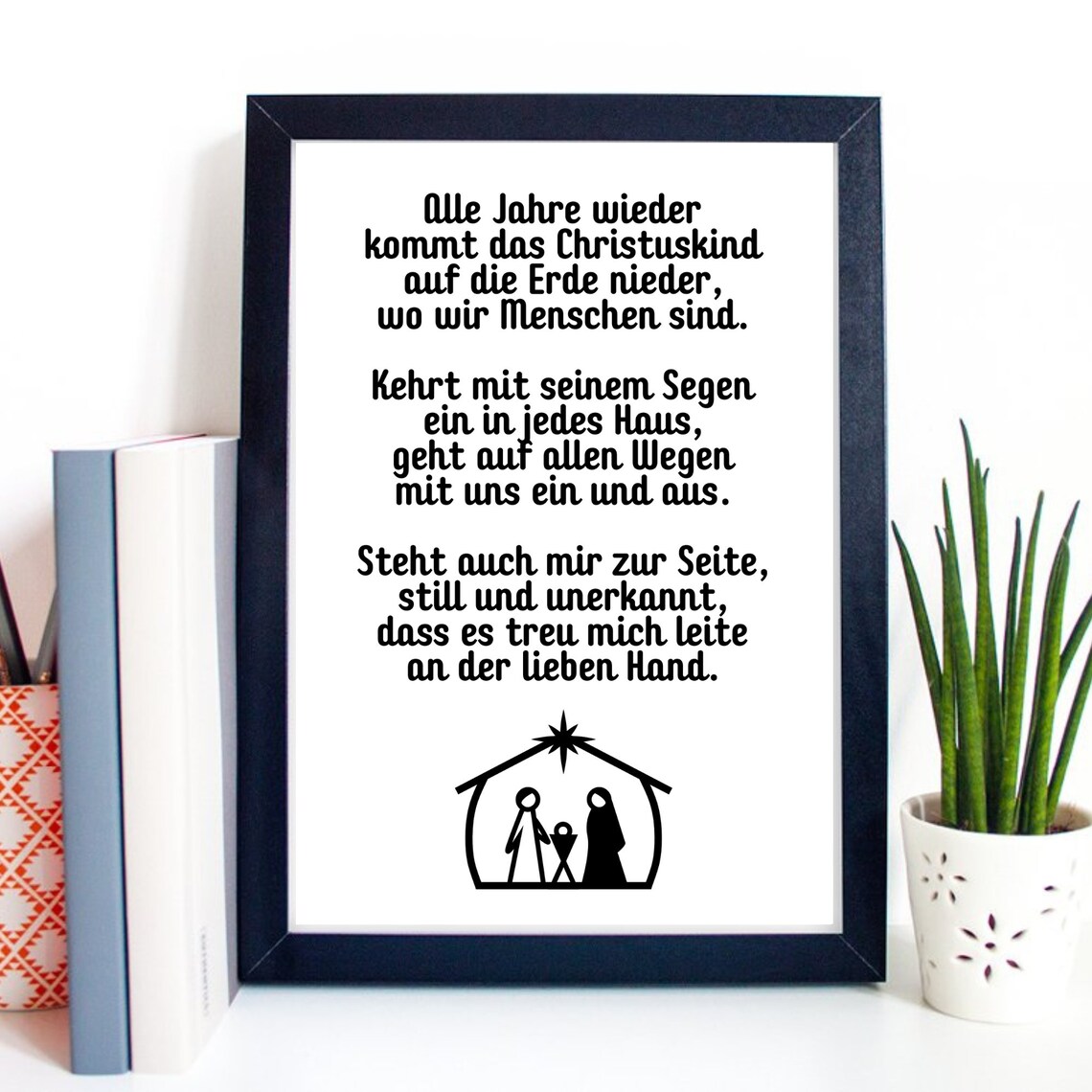 Alle Jahre Wieder Christmas Carol Nativity German Holiday Text Poster - Image 2