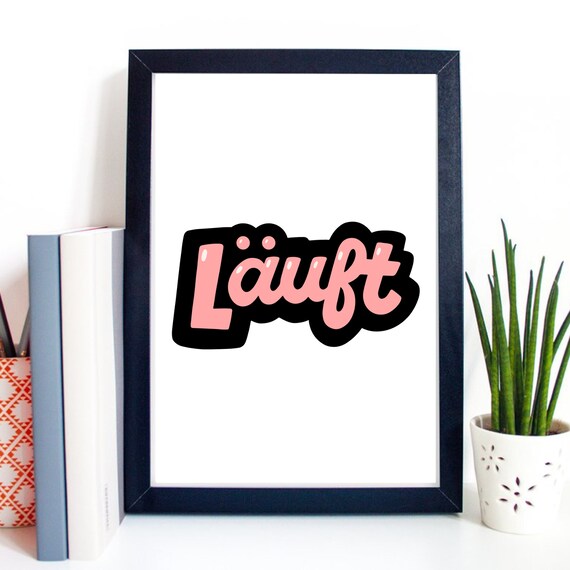 Din A4 Art Print Without Frame Runs Motivation Modern Pop Art Lettering Picture Poster Print