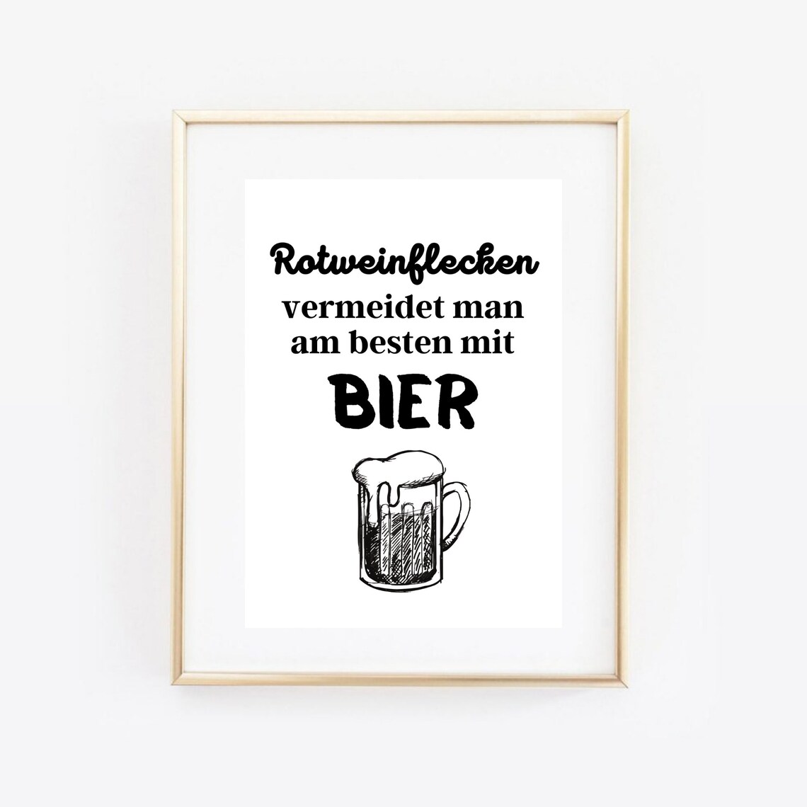Funny Beer Quote German Bar Saying Kitchen Typography Humor Wall Art Poster - Image 3