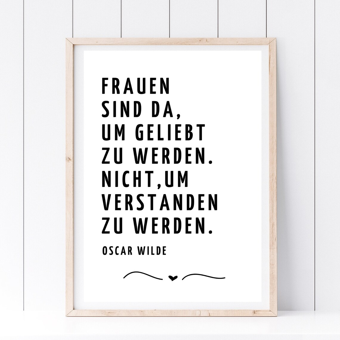 Oscar Wilde Women Are Made To Be Loved Quote Typography Heart Poster - Image 3