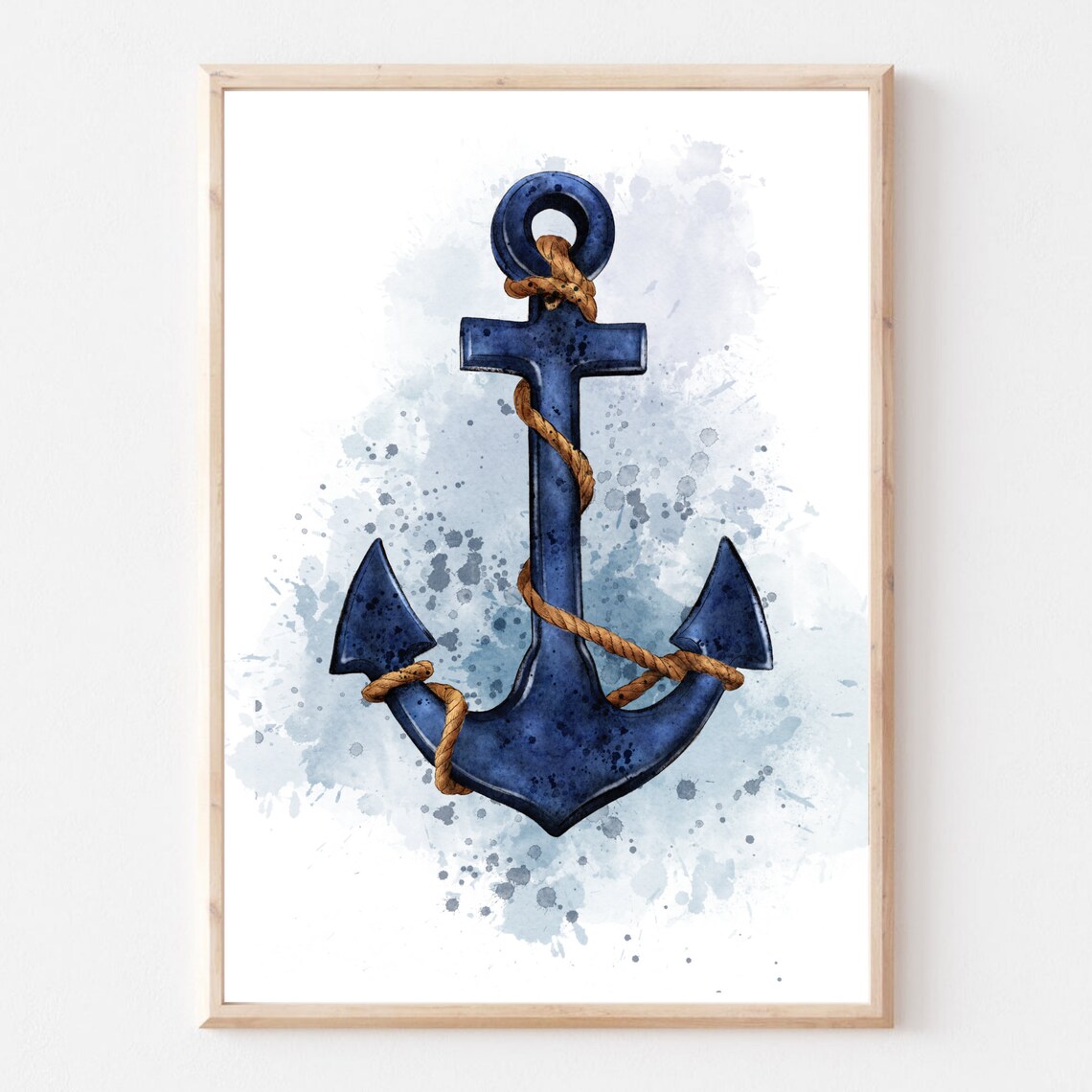 Anchor Maritime Sailing Boat Watercolor Art Print - Image 3