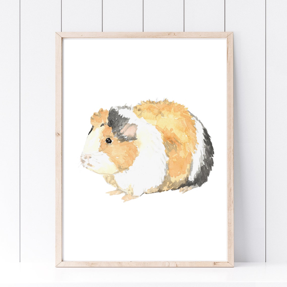 Din A4 Art Print Without Frame Cute Guinea Pig Guinea Pig Watercolor Poster Print - Image 2