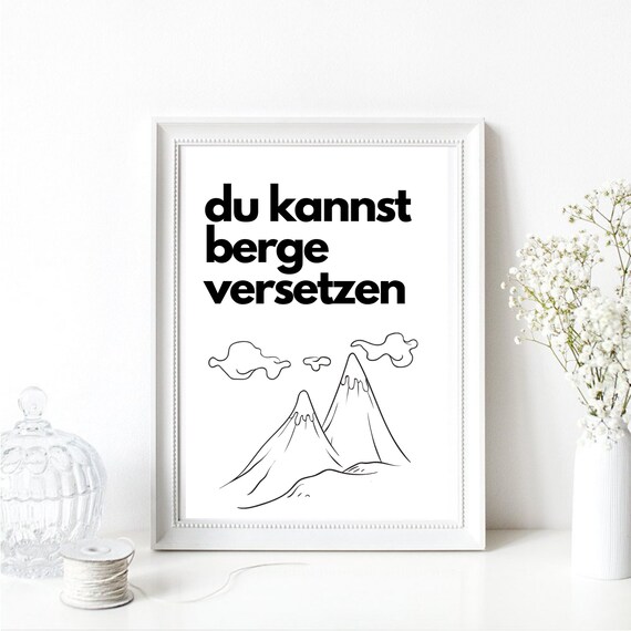 Din A4 Art Print Unframed You Can Move Mountains Saying Motivation Typography Courage Encouragement Image Poster Gift