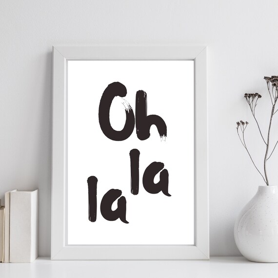 Oh La La Typography Brush Poster