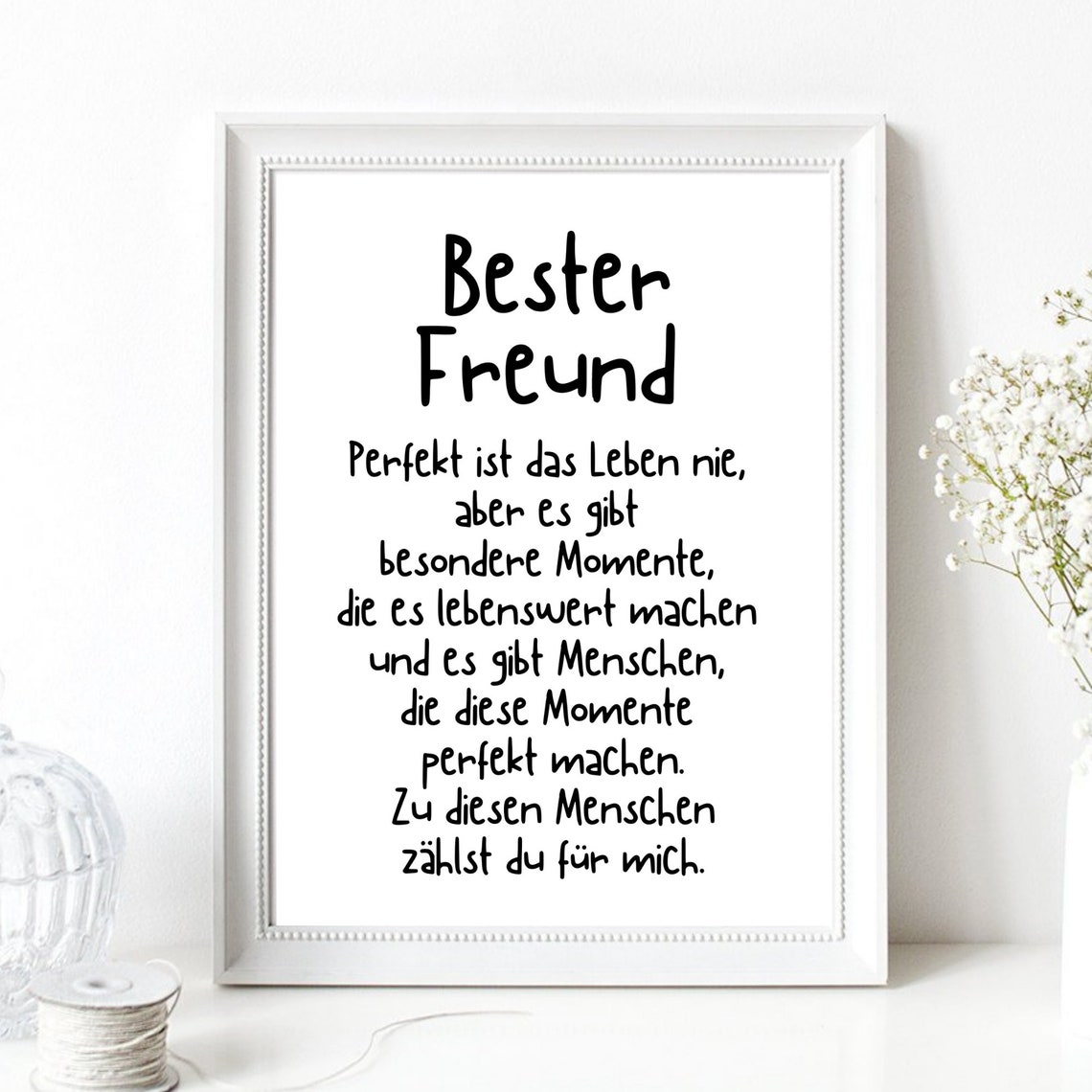 Bester Freund German Best Friend Quote Friendship Gift Saying Poster - Image 2