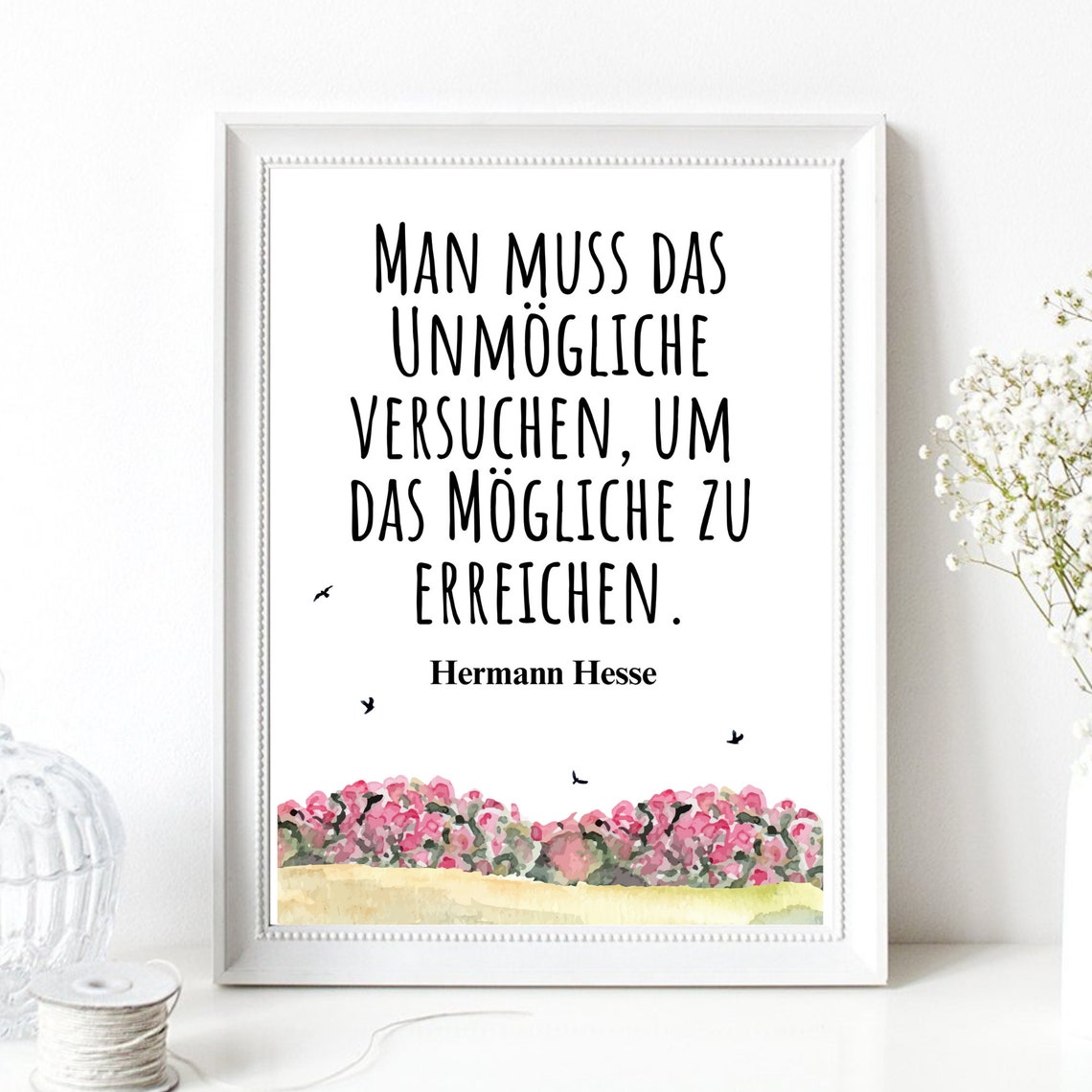 Hermann Hesse Impossible Quote Motivational Saying Typography Poster