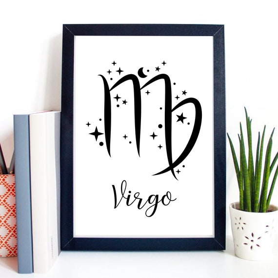 Din A4 Art Print Without Frame Zodiac Sign Virgo Horoscope Virgo Astrology Stars Gift Print Poster Picture