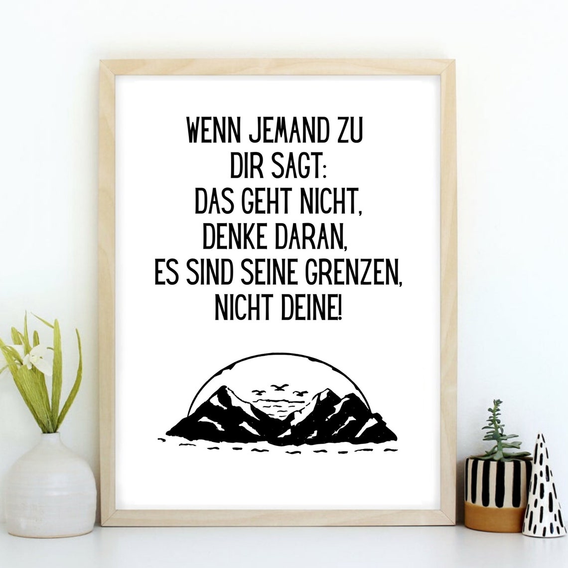 Din A4 Art Print Unframed Saying Overcoming Boundaries Courage Encouragement Motivation Optimism Image Poster Gift - Image 3