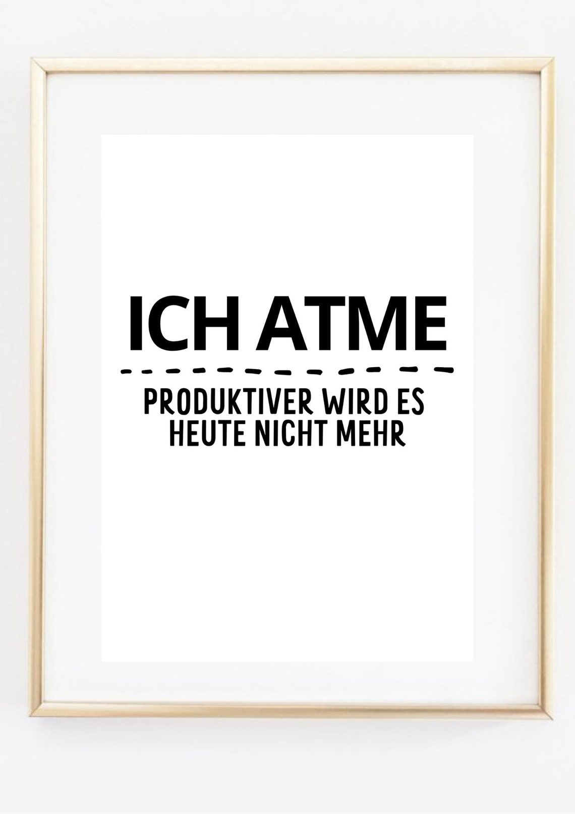 Ich Atme Funny German Office Quote Minimalist Typography Wall Art - Image 2