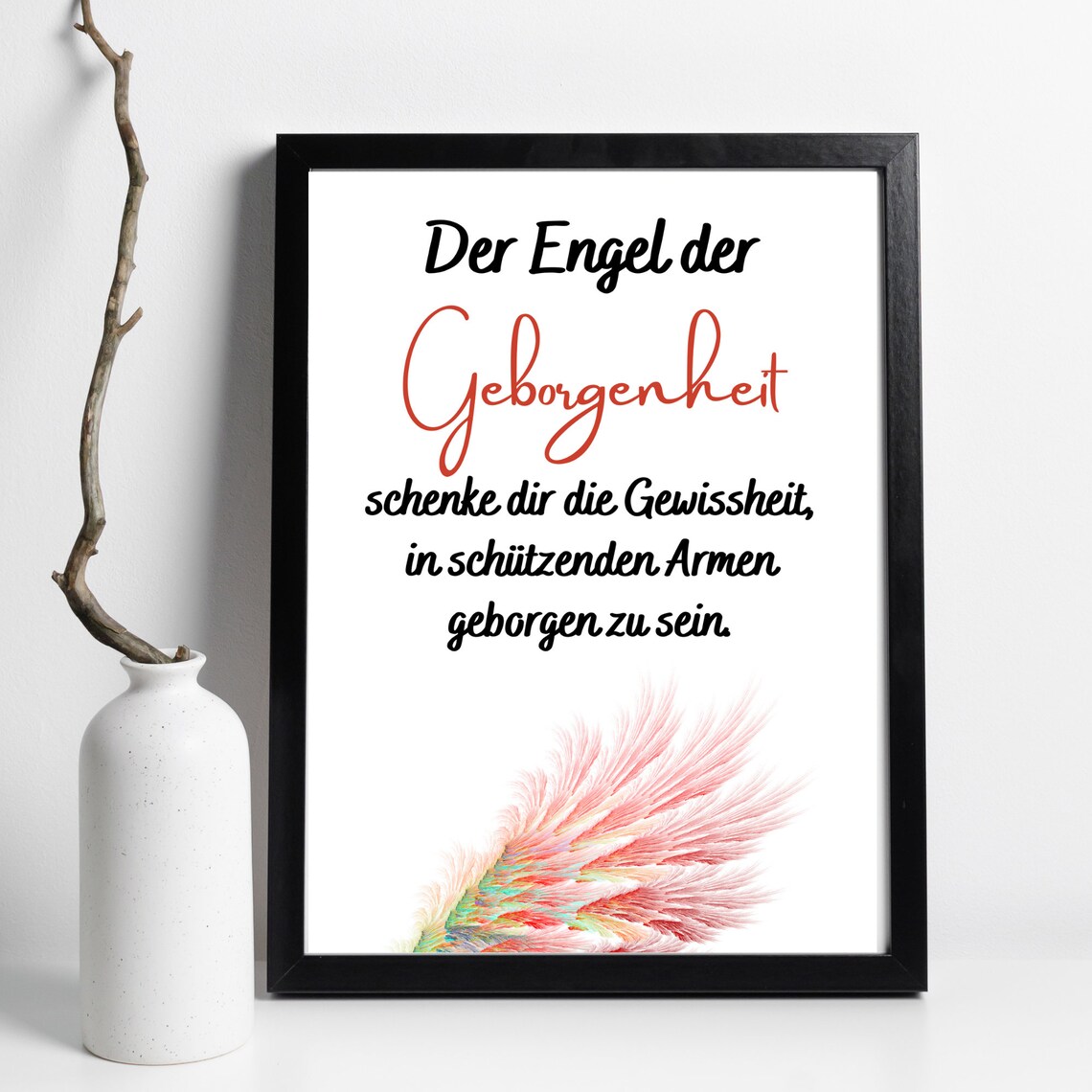 Angel Of Security German Blessing Pink Wing Comfort Inspirational Gift Poster - Image 3