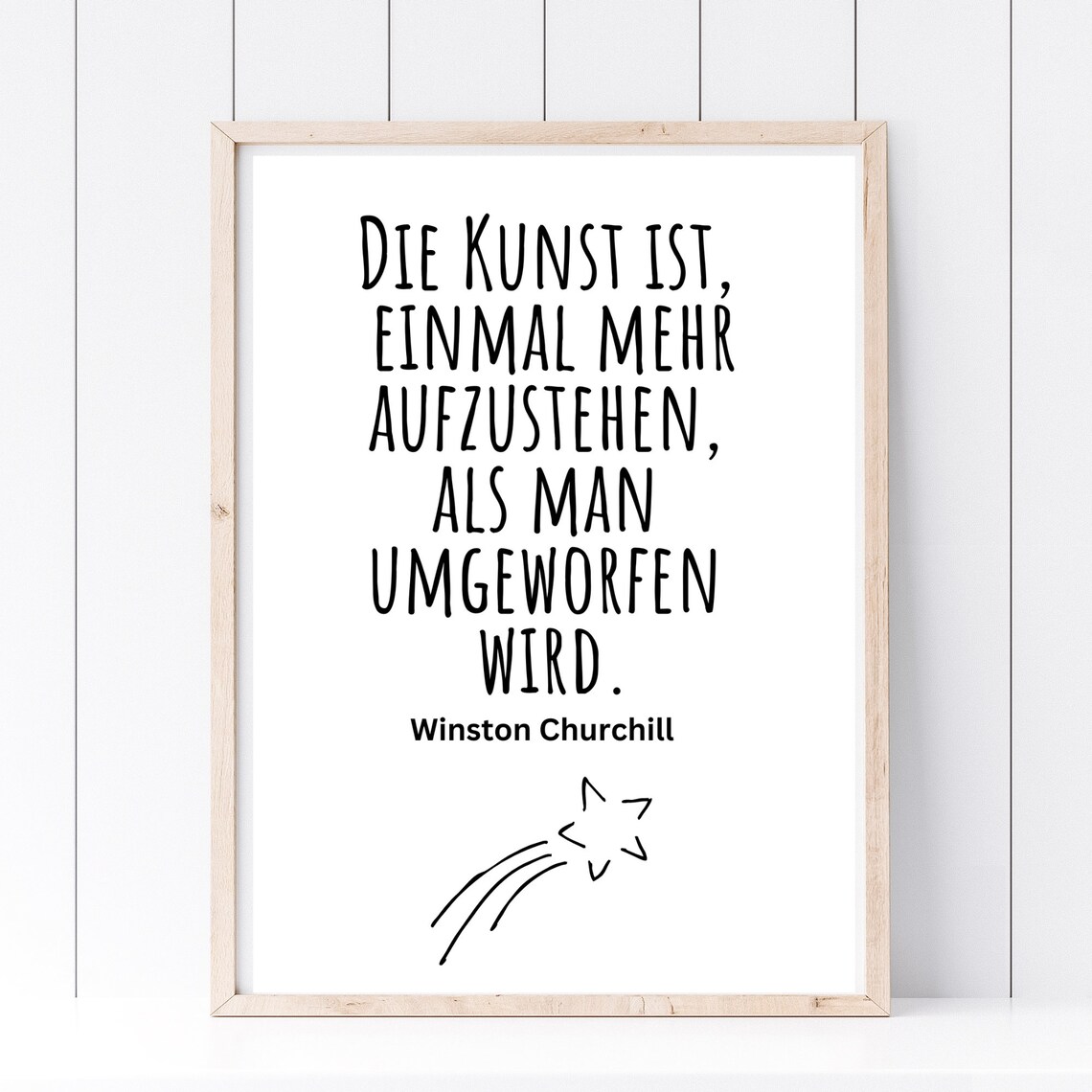 Winston Churchill Rise One More Time German Quote Motivational Poster - Image 2
