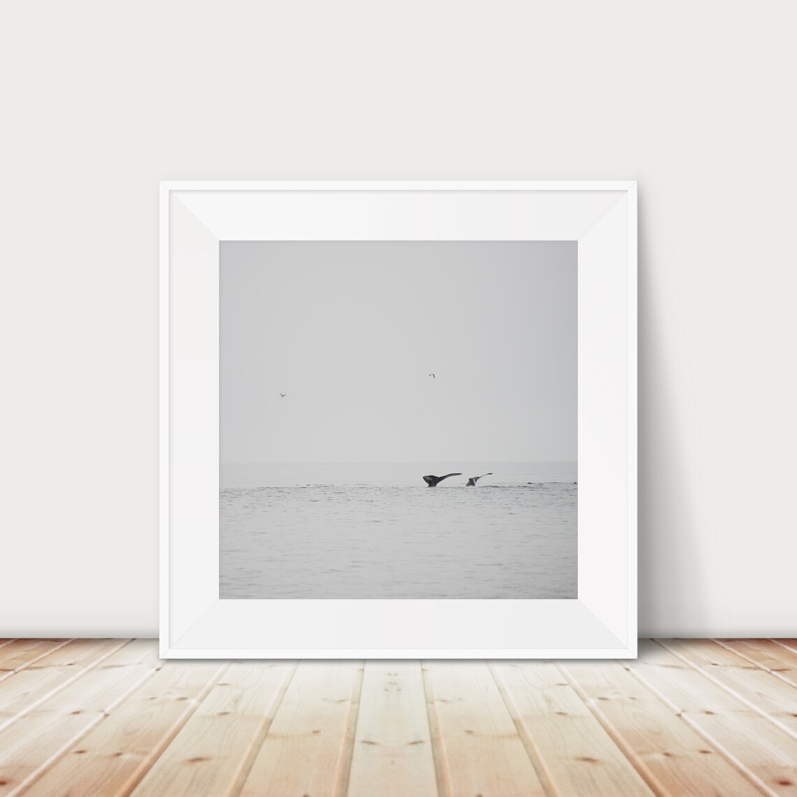 Blue Whale Tail Print Pacific Ocean Animal Photography Nursery Wall Art