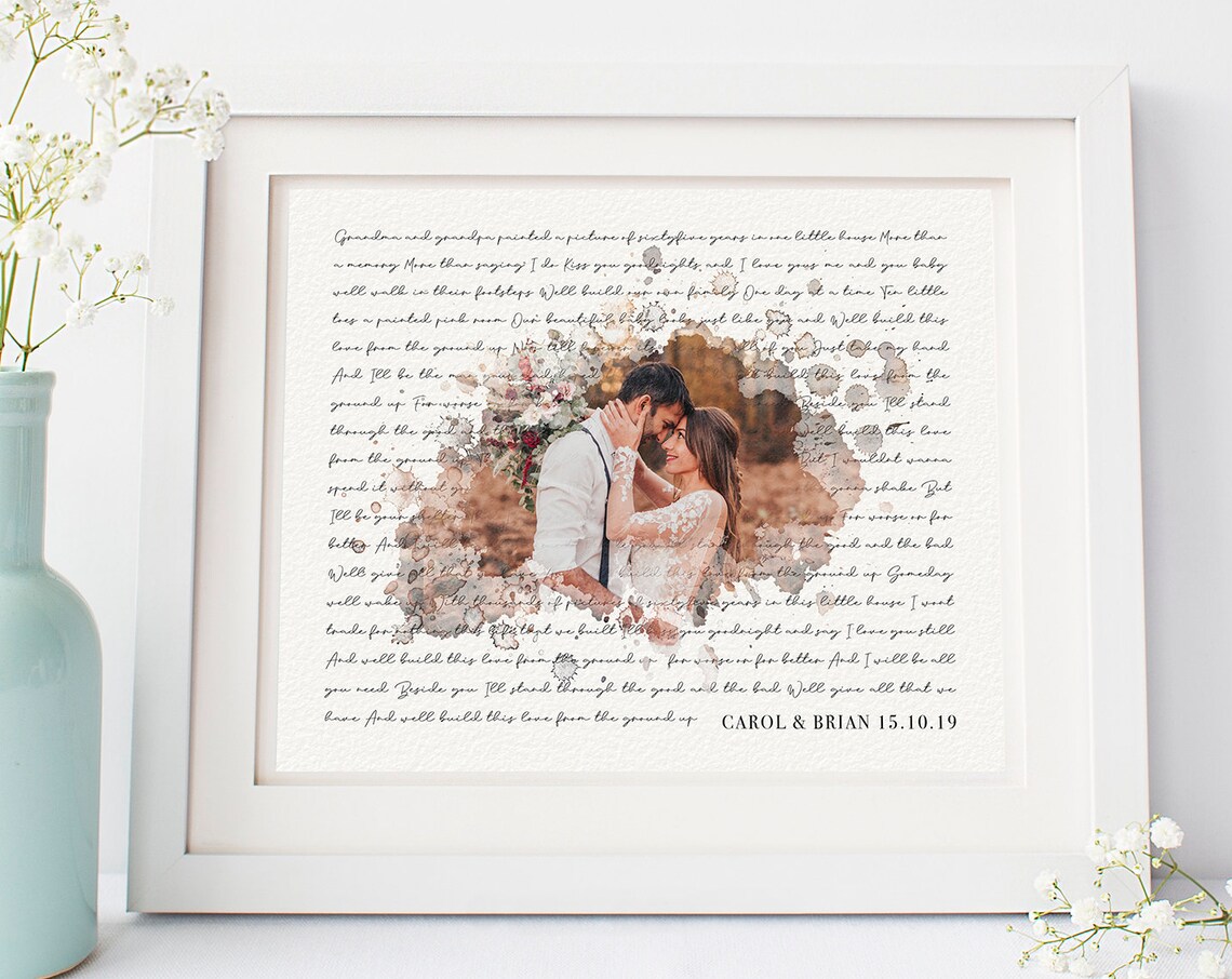 Perfect by Ed Sheeran Wedding Day Song Lyrics Photo Wall Art - Image 6