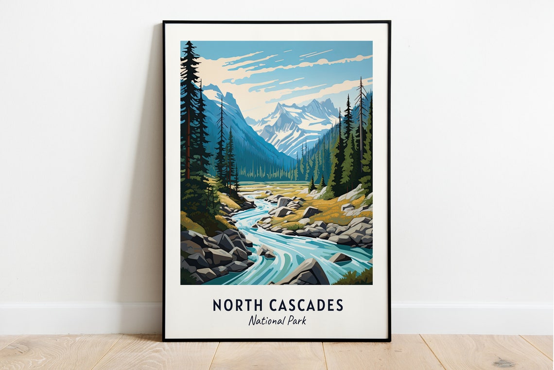 North Cascades National Park Travel Print Wall Art North Cascades National Park City Print North Cascades National Park Travel Gift
