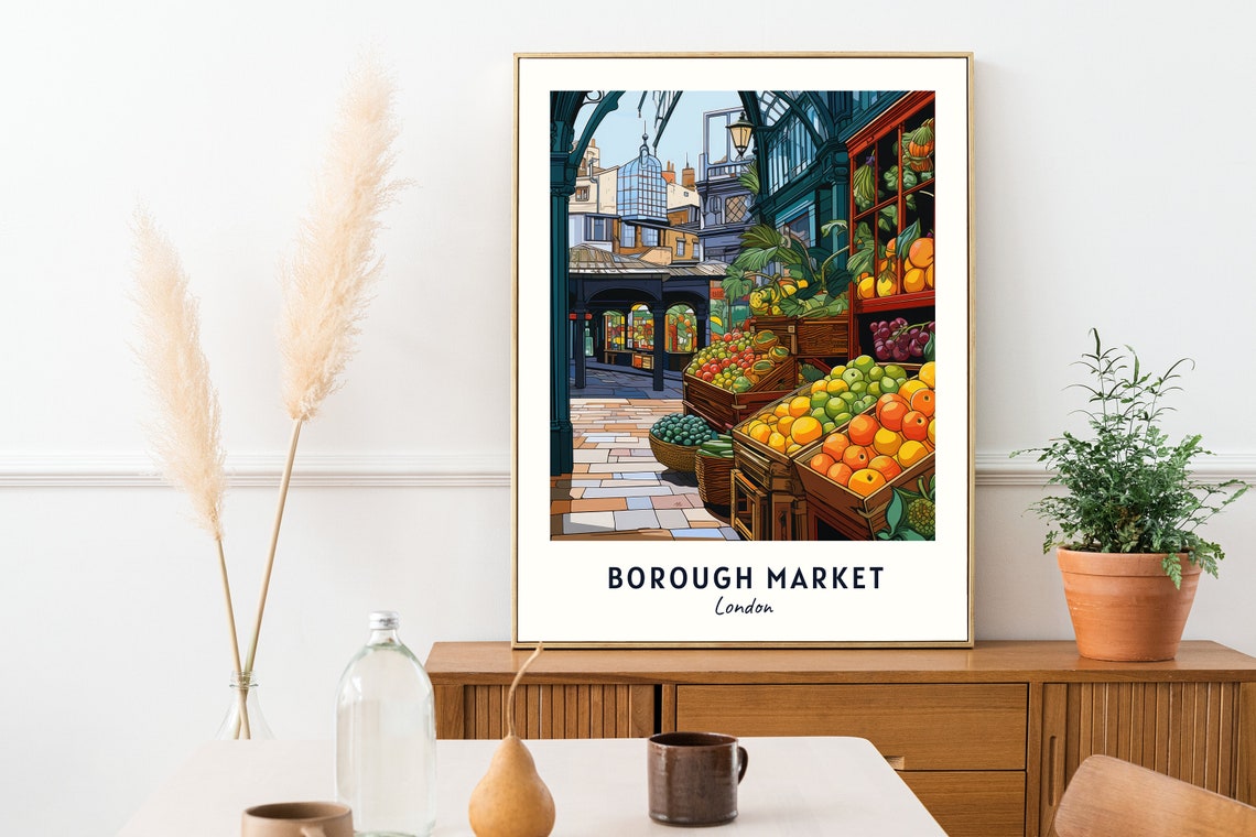 Borough Market London Travel Print Wall Art Borough Market London City Print Borough Market London Travel Gift Borough Market - Image 2