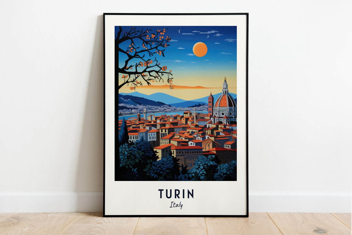 Turin Italy Travel Print Wall Art Turin Italy City Print Turin Italy Travel Gift Turin Italy Poster Travel Gift