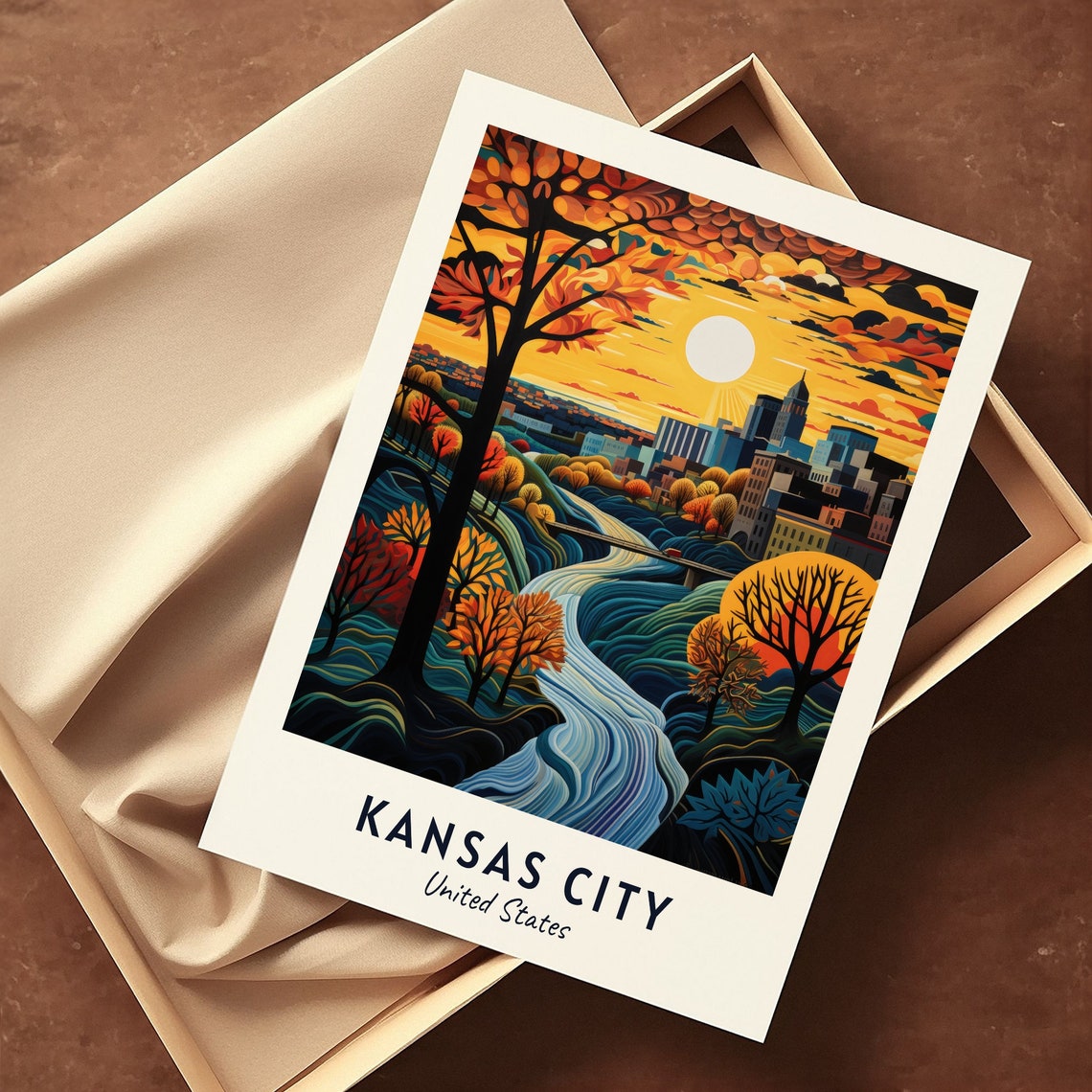Kansas City United States Travel Print Wall Art Kansas City United States City Print Kansas City United States Travel Gift Wall Art - Image 3