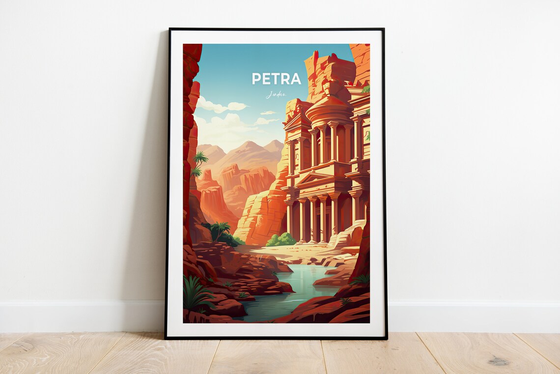 Petra Jordan Treasury Canyon Ancient Rose Red City Wonder Poster - Image 3