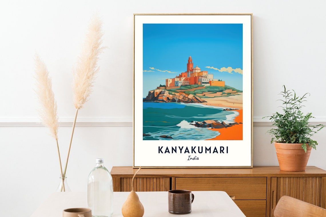 Kanyakumari Travel Print Wall Art Kanyakumari India City Print Kanyakumari Travel Gift Kanyakumari City Poster - Image 2