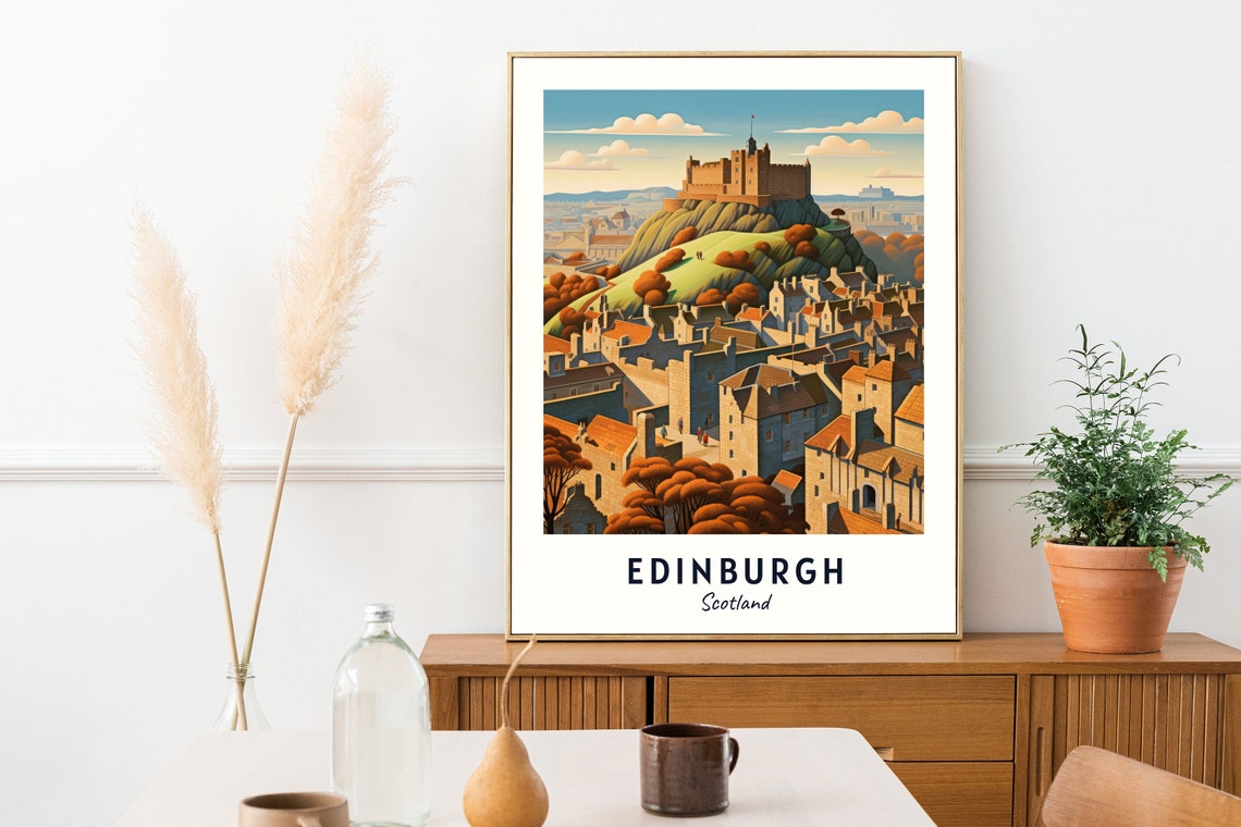 Edinburgh Scotland Castle On The Rock Old Town Cityscape Poster - Image 2