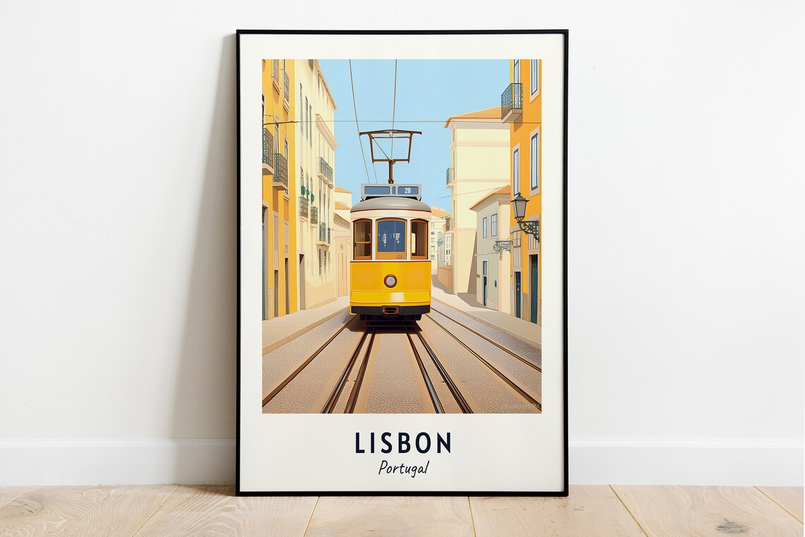 Lisbon Travel Poster, Portugal City Print