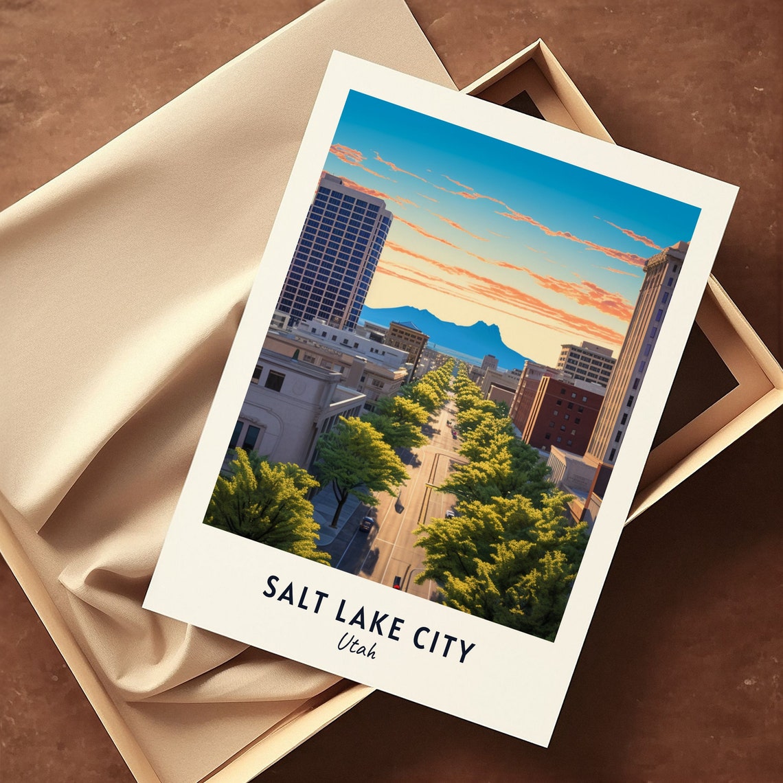 Salt Lake City Travel Print Wall Art Salt Lake City Utah City Print Salt Lake City Travel Gift Salt Lake City City Poster Travel Gift - Image 3