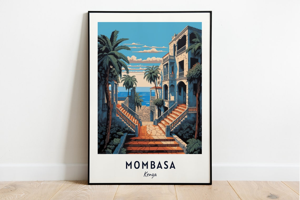Fort Jesus Travel Print Wall Art Mombasa Kenya City Print Fort Jesus Travel Gift Fort Jesus Poster Travel Gift