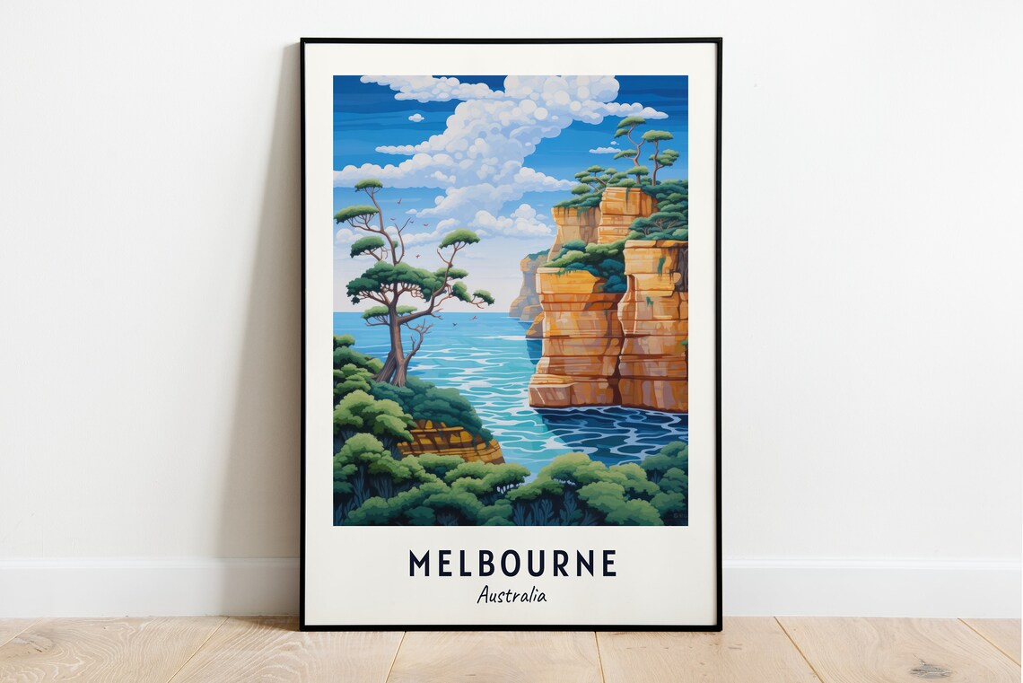 Great Ocean Road Travel Poster, Melbourne Australia