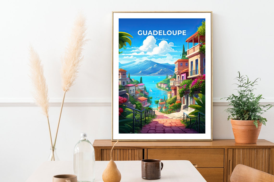 Guadeloupe City Print Guadeloupe Travel Poster Caribbean Travel Gift Guadeloupe Caribbean Poster Guadeloupe Gift - Image 2