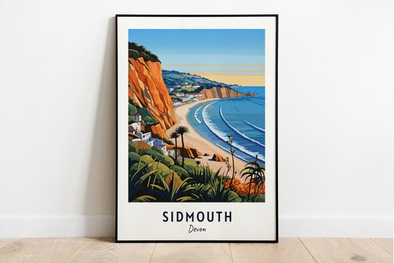 Sidmouth Devon Travel Poster, City View Print