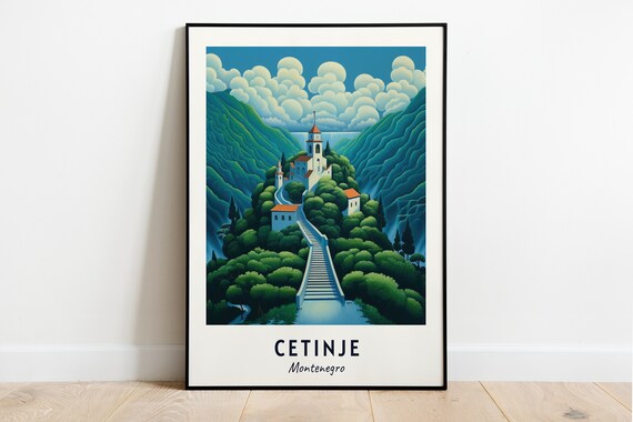 Cetinje Montenegro Hilltop Church With Long Stone Stairway Poster