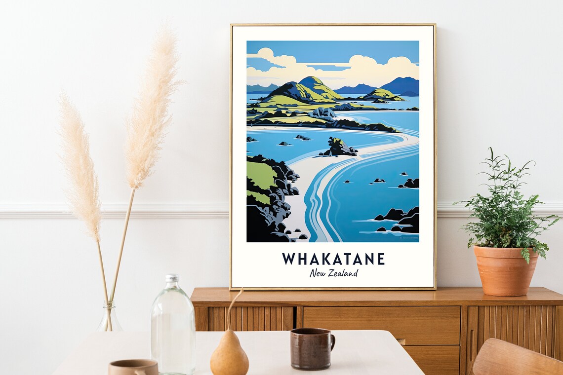 White Island Whakaari Travel Poster, Whakatane New Zealand - Image 2