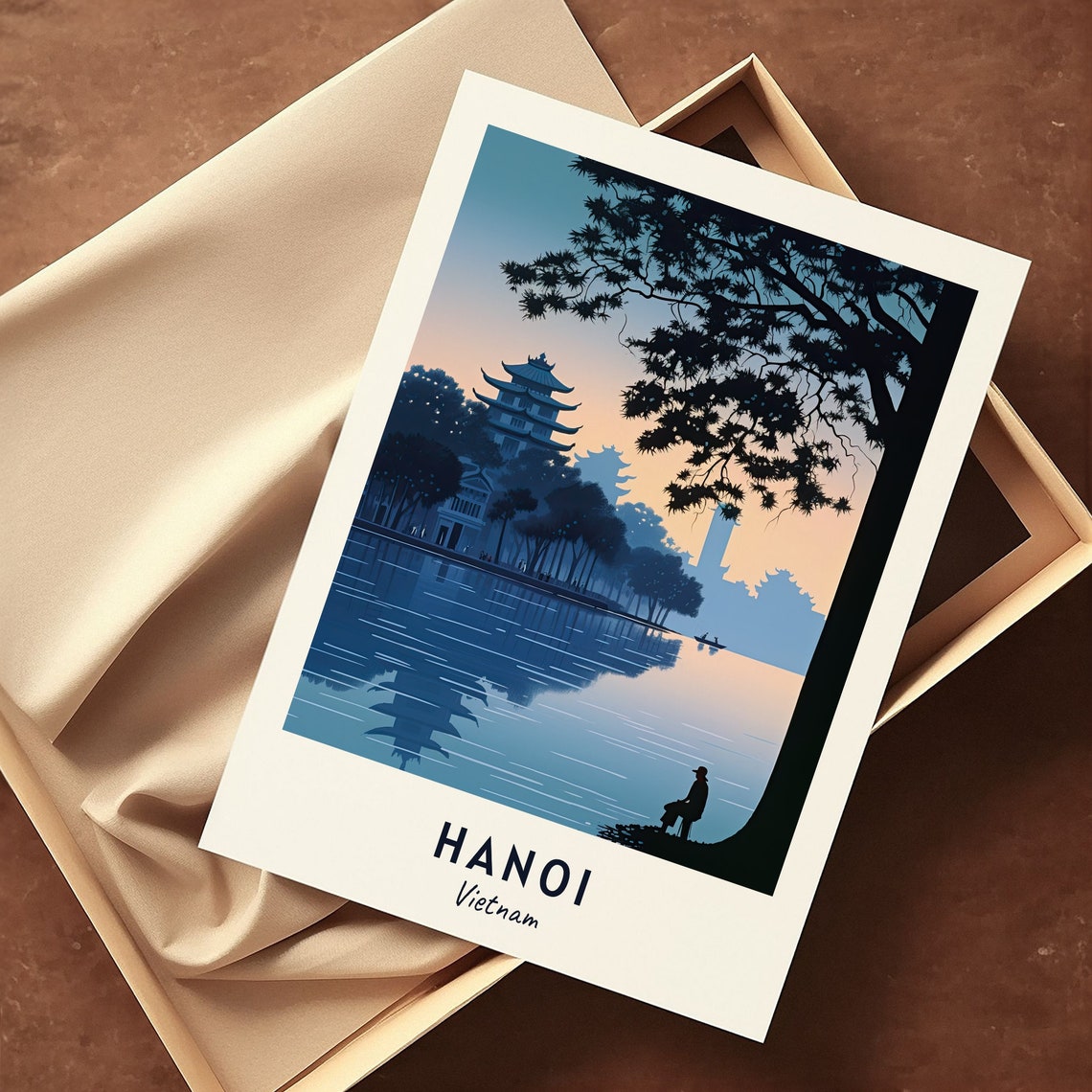 Hoan Kiem Lake Travel Print Wall Art Hanoi Vietnam City Print Hoan Kiem Lake Travel Gift Hoan Kiem Lake Poster - Image 3
