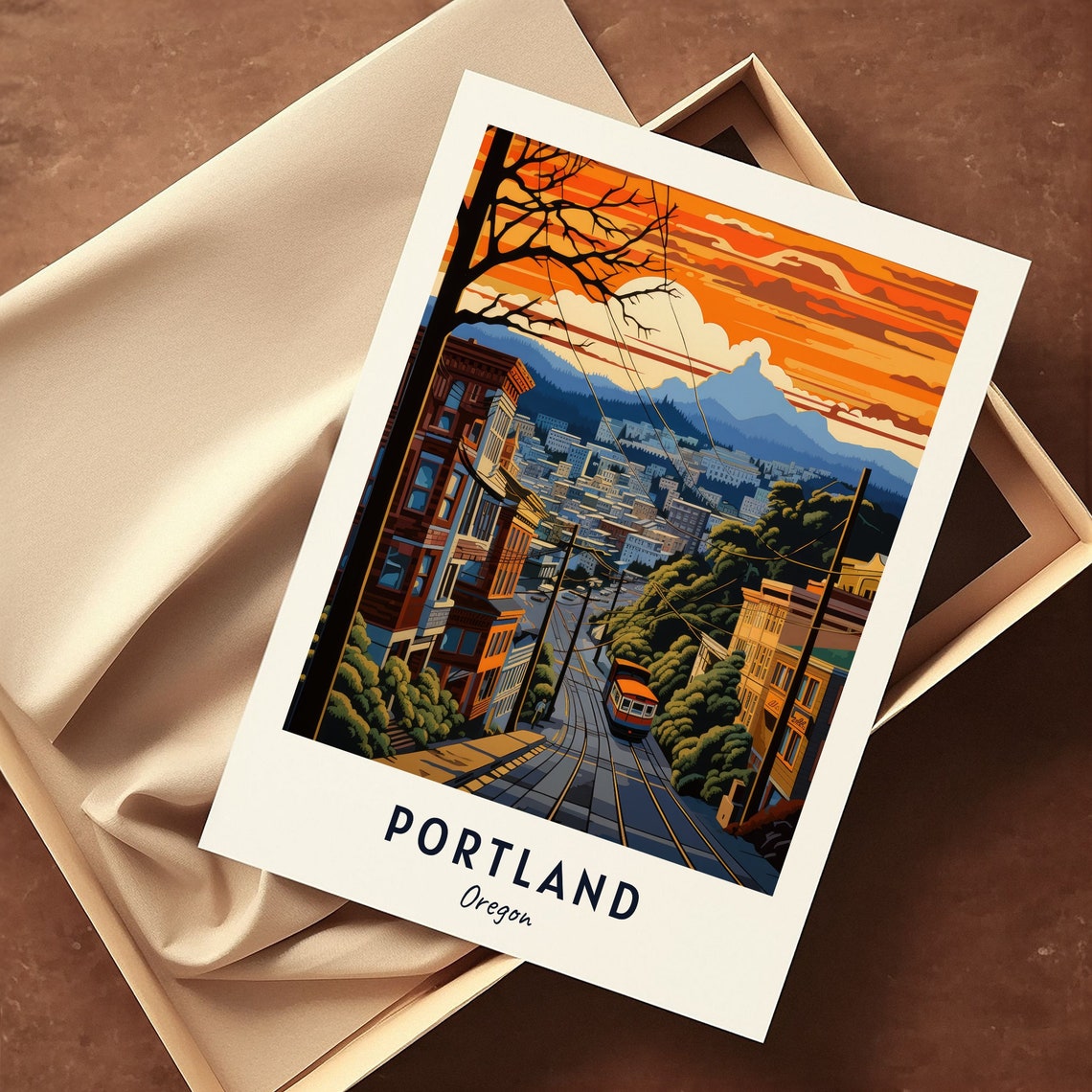 Portland Travel Print Wall Art Portland Oregon City Print Portland Travel Gift Portland City Poster Travel Gift - Image 3