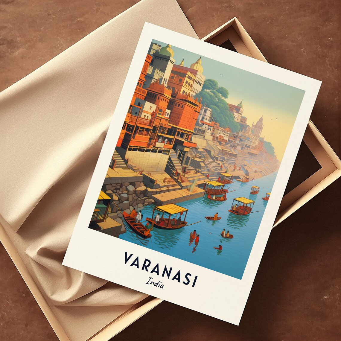 Ganges River Ghats Travel Poster, Varanasi India - Image 3
