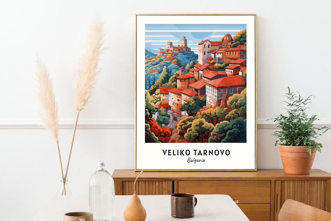 Tsarevets Fortress Travel Print Wall Art Veliko Tarnovo Bulgaria City Print Tsarevets Fortress Travel Gift Tsarevets Fortress Poster - Image 2