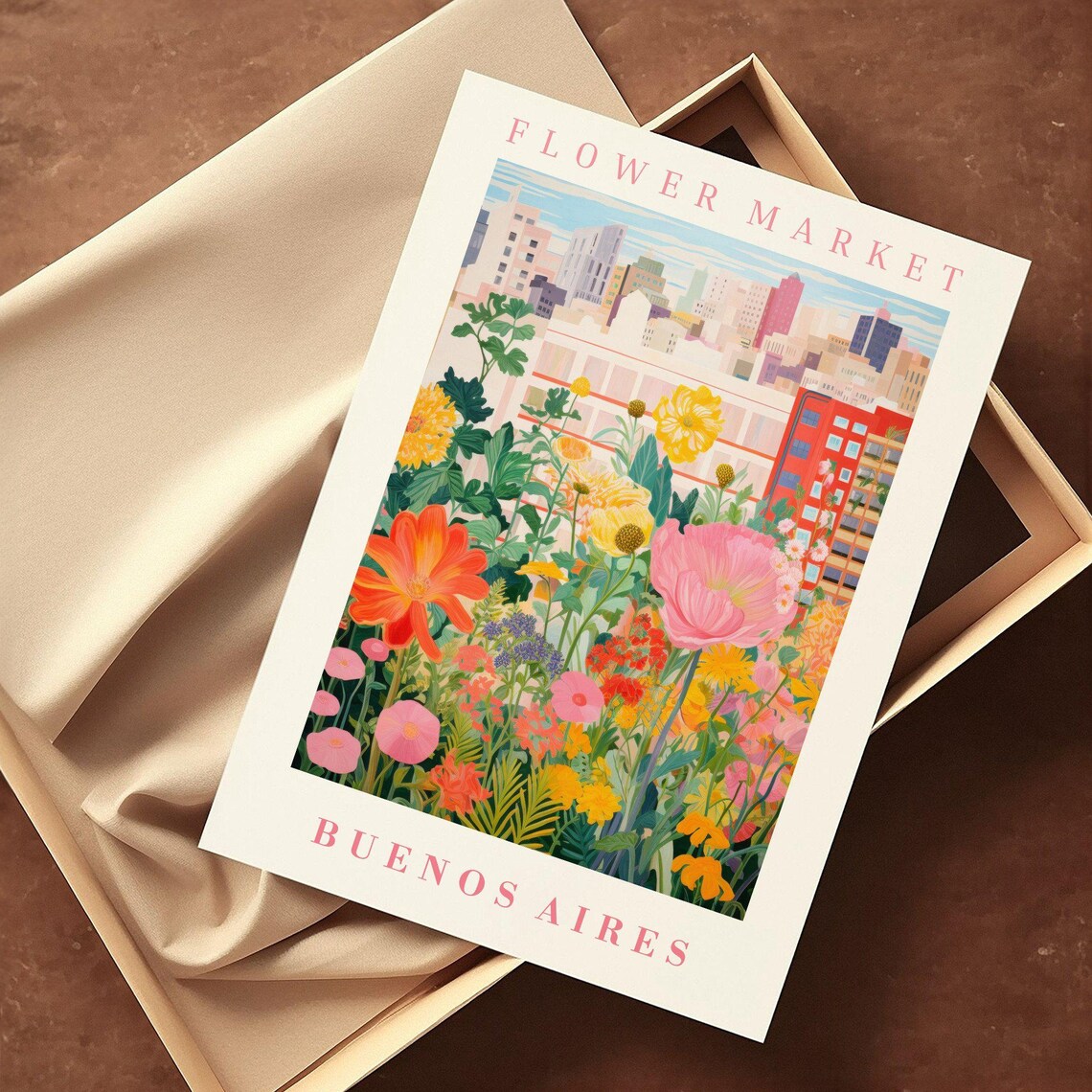 Buenos Aires Flower Market Wildflower City Bloom Travel Poster - Image 2
