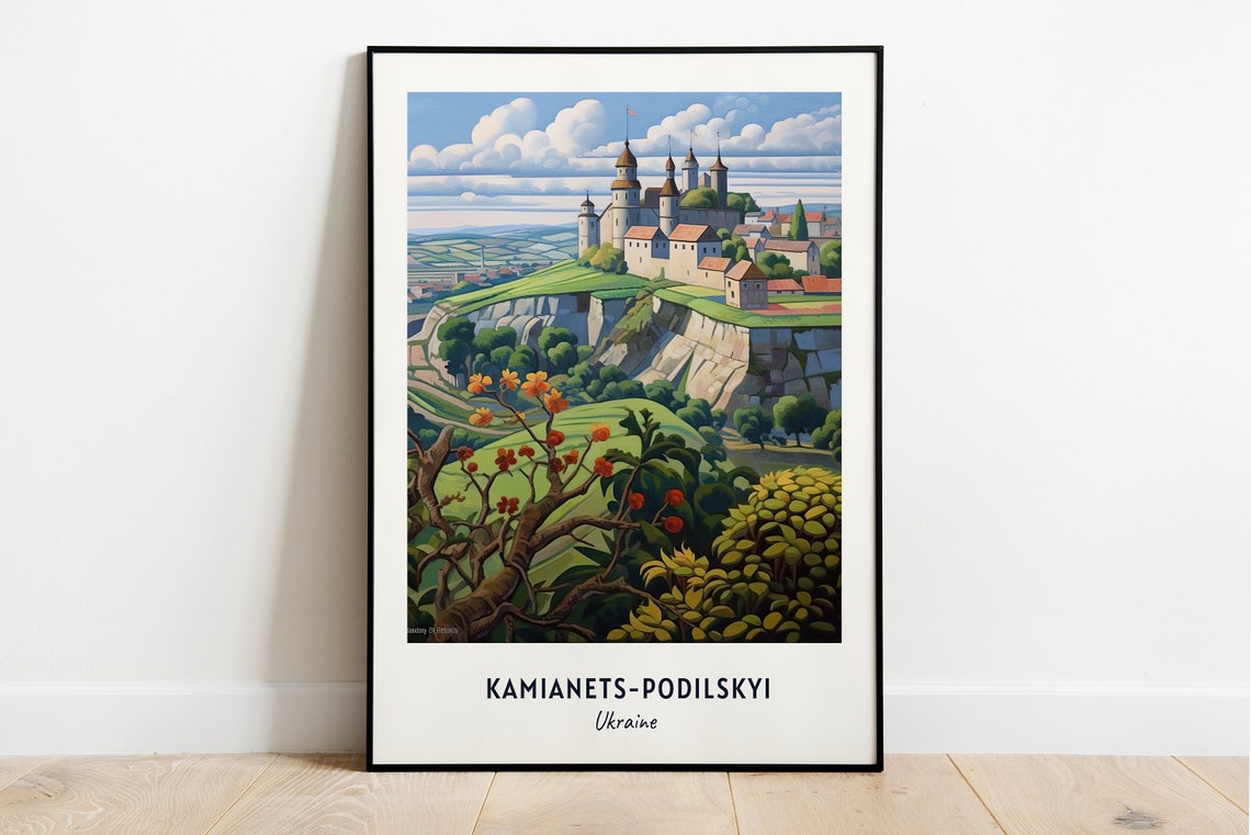 Kamianets-Podilskyi Castle on the Canyon Cliffs Ukraine Poster
