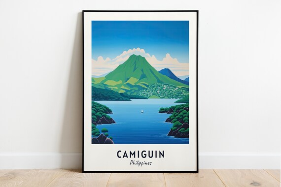Camiguin Philippines Green Volcano Sparkling Bay Seascape Poster