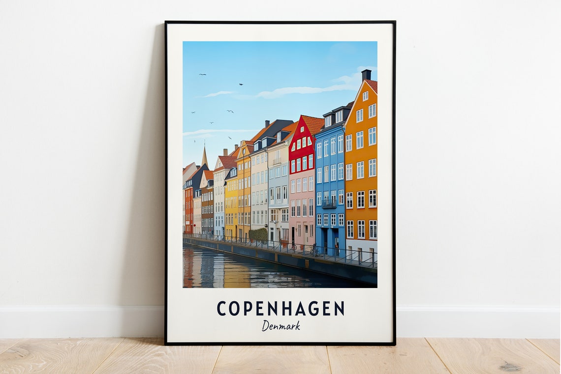 Copenhagen Denmark Nyhavn Colorful Houses Canal Harbor Poster