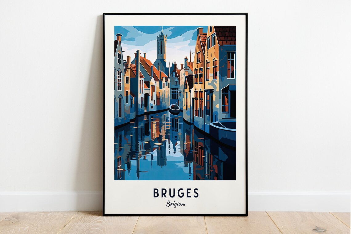 Historic Centre Of Bruges Travel Poster, Belgium