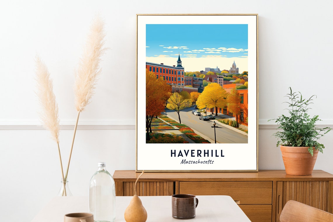 Haverhill Travel Print Wall Art Haverhill Massachusetts City Print Haverhill Travel Gift Haverhill City Poster - Image 2