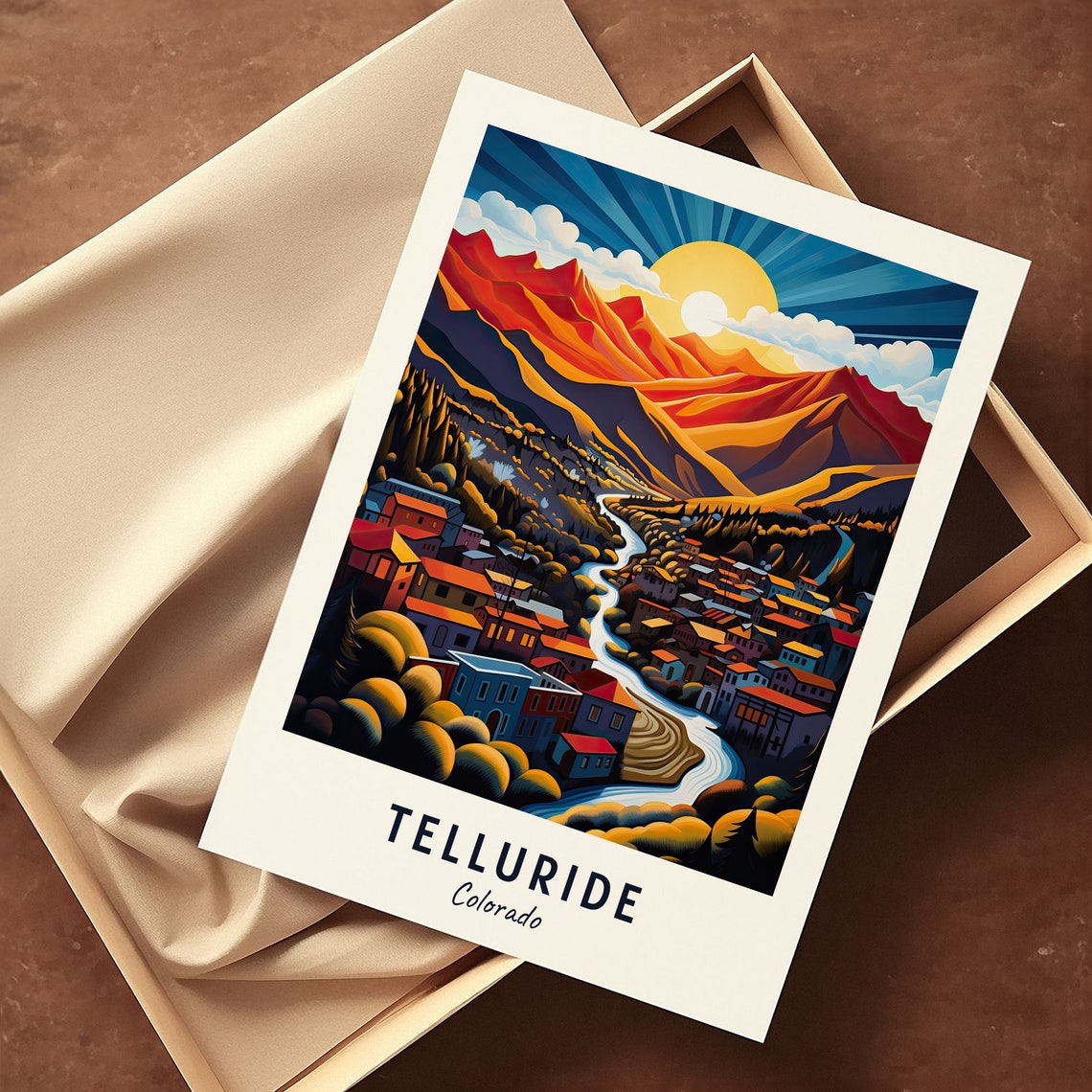 Telluride Colorado Travel Print Wall Art Telluride Colorado City Print Telluride Colorado Travel Gift Telluride Colorado Poster - Image 3
