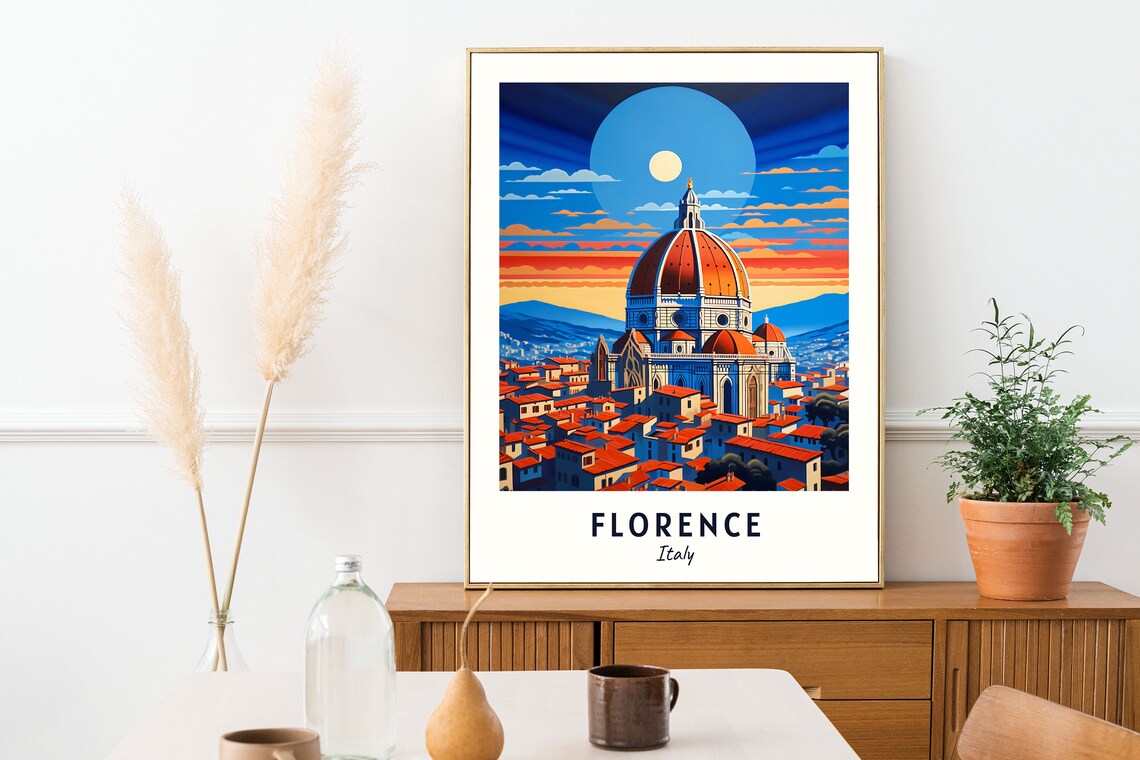 Florence Italy Travel Poster, City Wall Art - Image 2