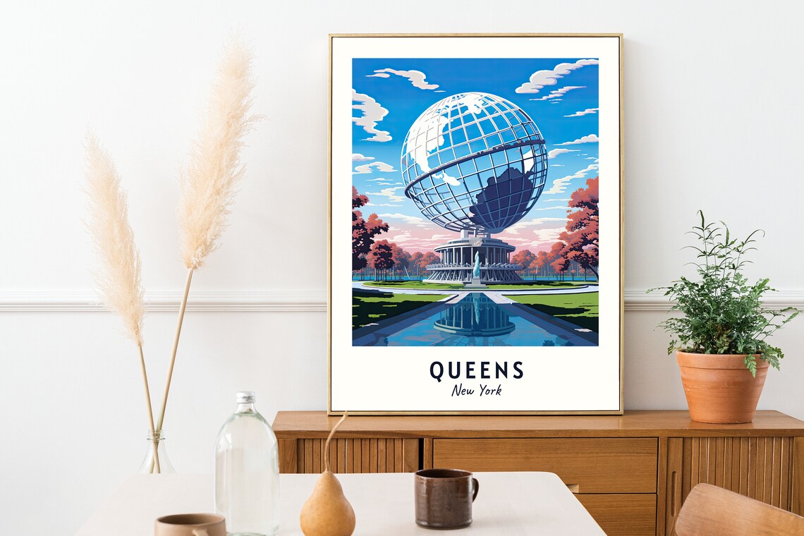 Queens New York City Travel Poster, City Print - Image 2