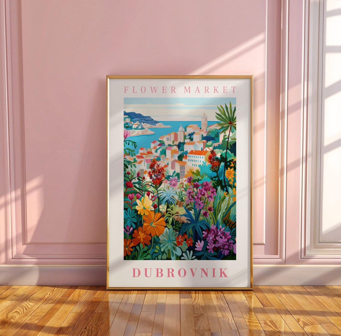 Dubrovnik Flower Market Poster with Adriatic Tropical Blooms - Image 3
