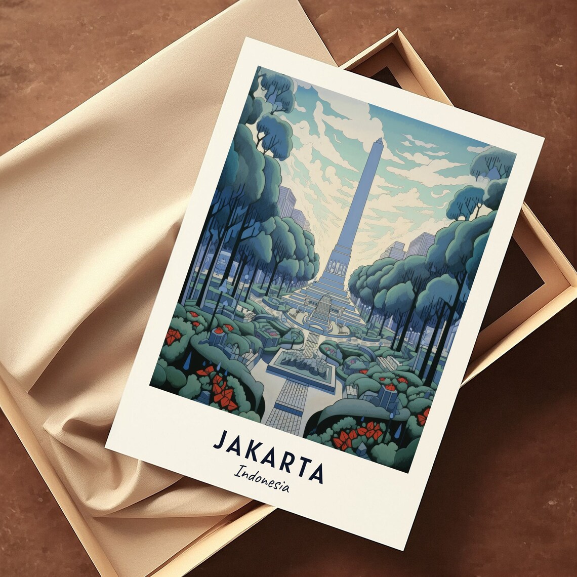 National Monument Monas Jakarta Indonesia Garden Park Poster - Image 3