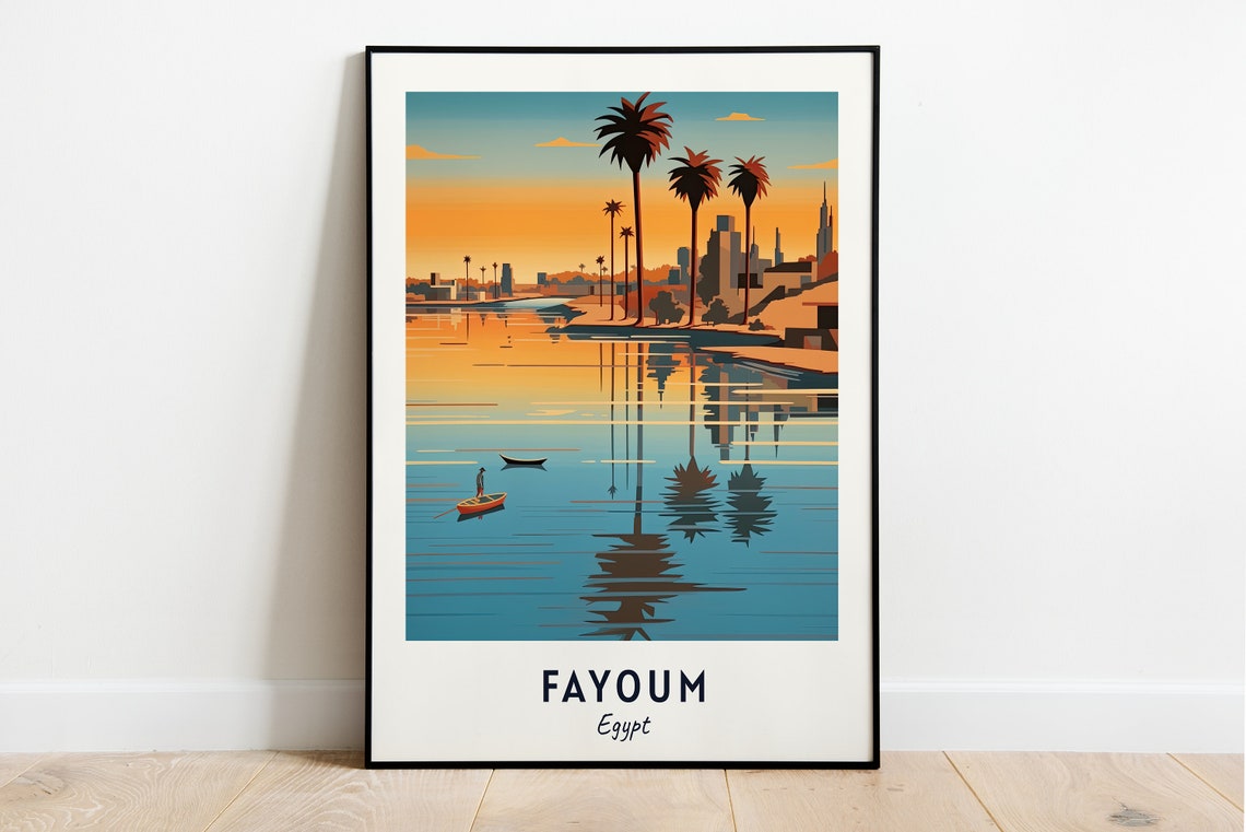 Qarun Lake Travel Print Wall Art Fayoum Egypt City Print Qarun Lake Travel Gift Qarun Lake Poster Travel Gift