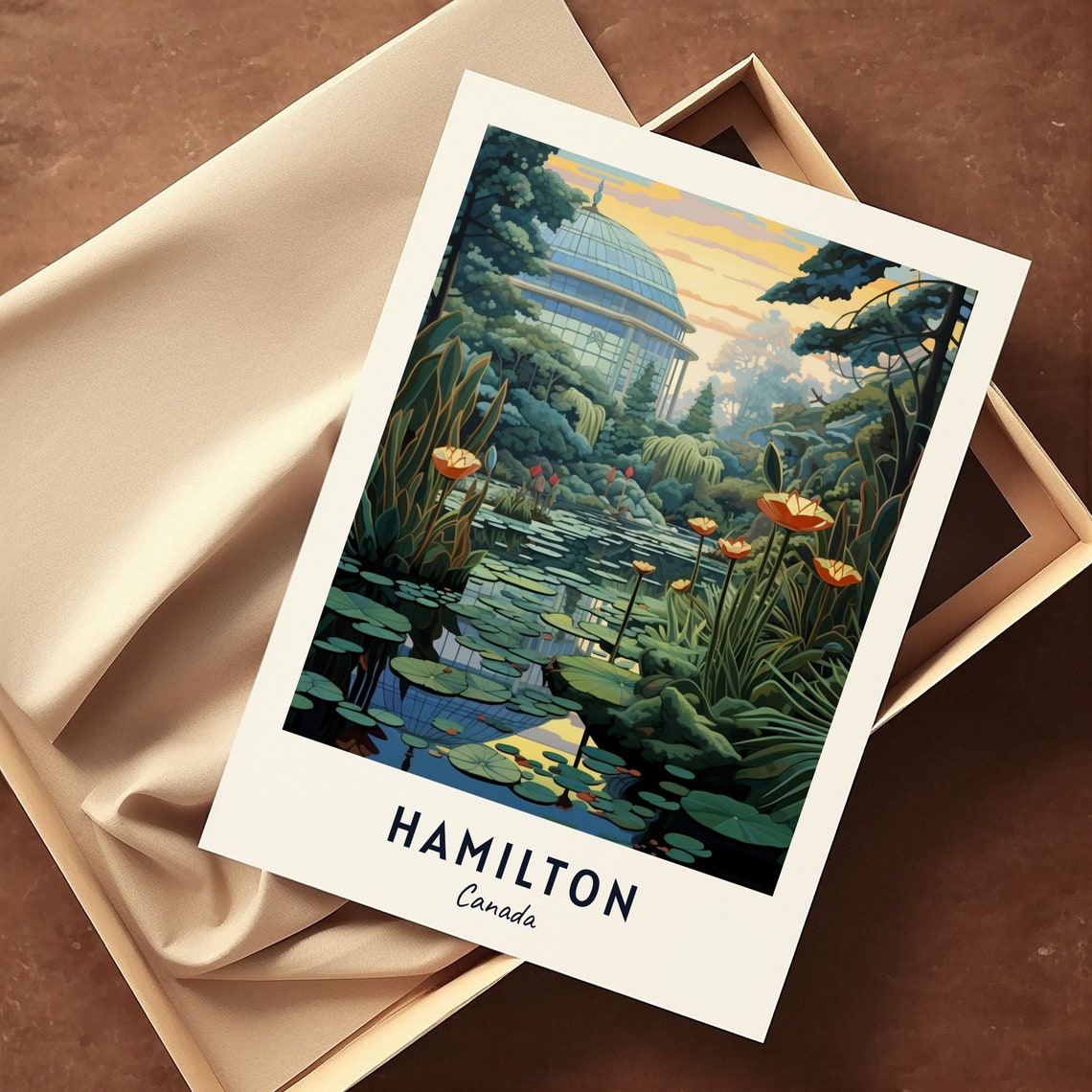 Hamilton Canada Lily Pond Botanical Garden Dome Travel Poster - Image 3