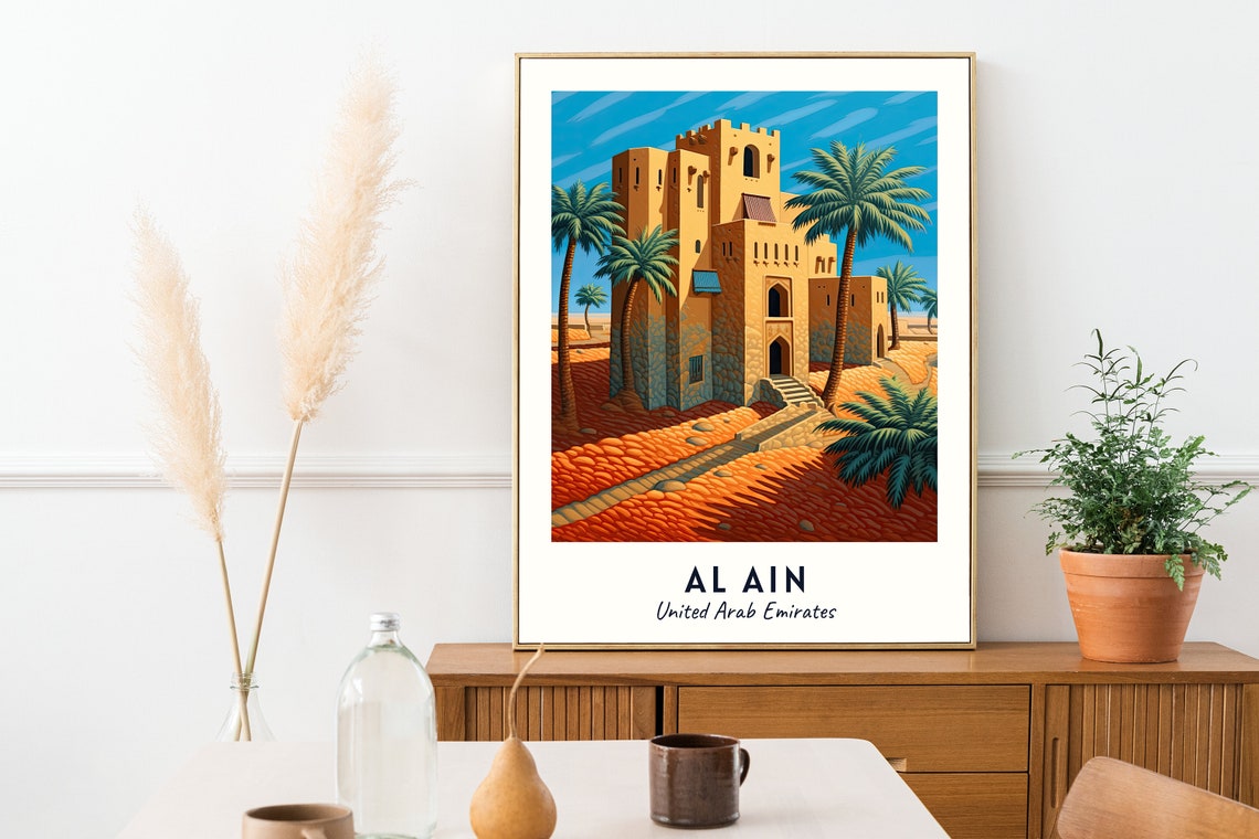 Al Jahili Fort Travel Print Wall Art Al Ain United Arab Emirates City Print Al Jahili Fort Travel Gift Al Jahili Fort Poster Wall Art - Image 2
